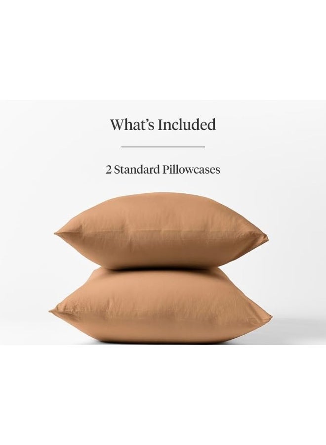 Coyuchi Organic Crinkled Percale Pillowcase, Set of 2, Pewter (King) - Image 3
